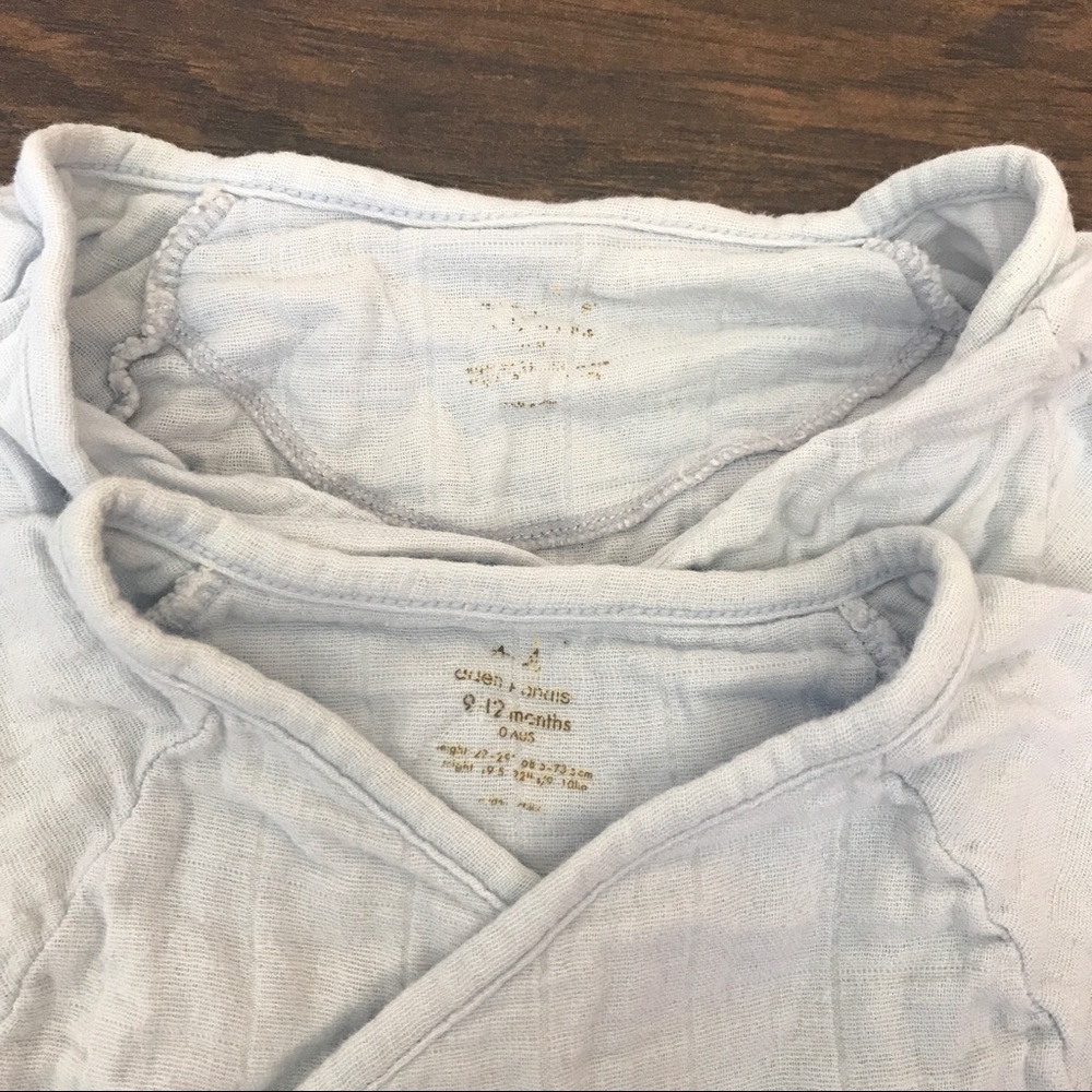 EUC bundle of 2 muslin long sleeve onesies